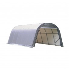 15' x 28' x 12' Round Style Shelter, Gray   554798042